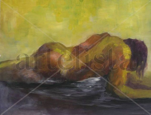 desnudo en la playa Oil Panel Nude Paintings