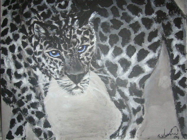 Felino azul Acrylic Canvas Animals