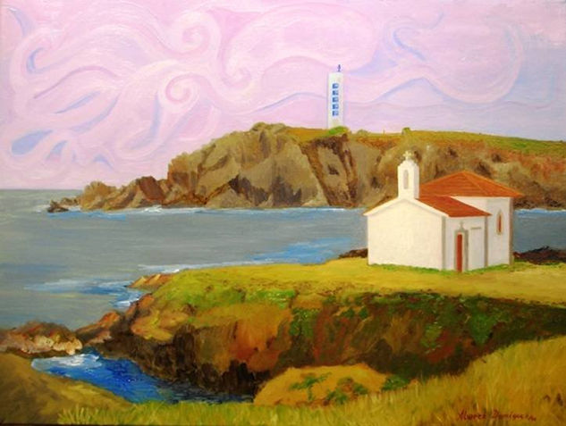 Las nubes de la Capela do Porto (Meirás - Ferrol) Oil Canvas Landscaping