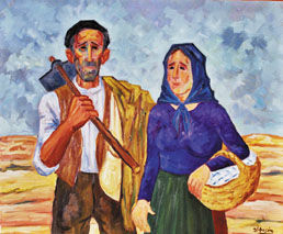 ABUELOS DEL CAMPO Oil Canvas