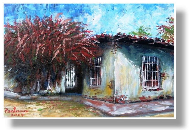 Casa Colonial Acrylic Canvas Landscaping