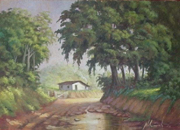 Casinha na clareira Óleo Lienzo Paisaje