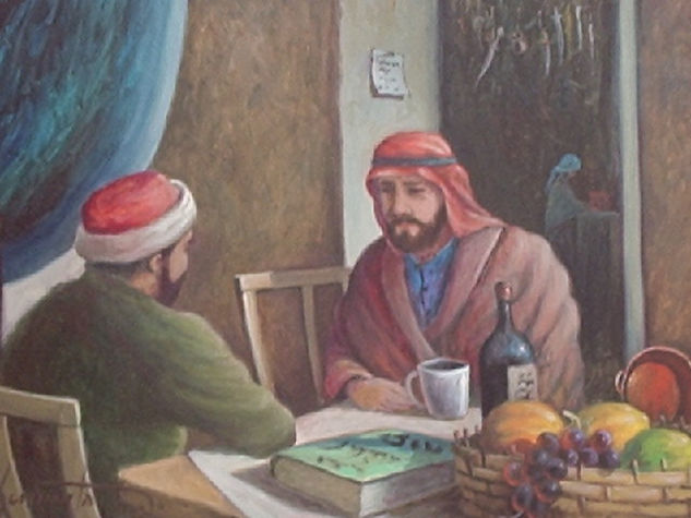 Cena Árabe Oil Canvas Figure Painting