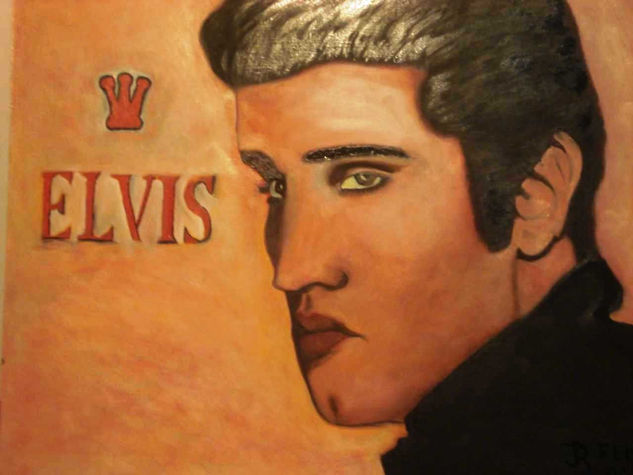 Elvis Óleo Tabla Retrato