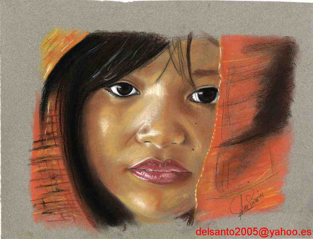 Niña Pastel Papel Retrato