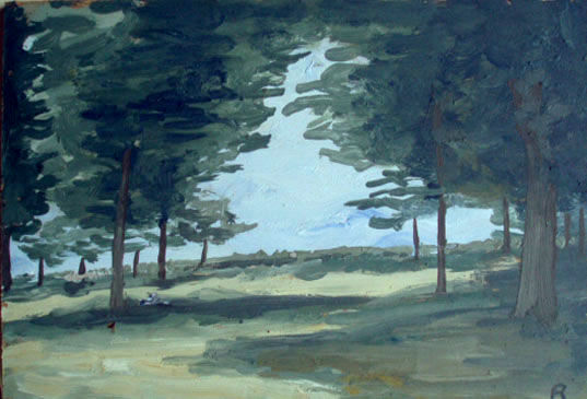 Parque del Buen Retiro (1) Oil Panel Landscaping