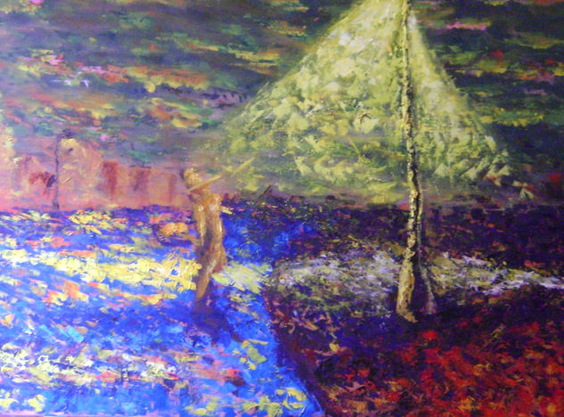 Bogotá lloviendo Oil Canvas Landscaping