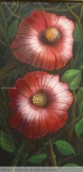 Floral I - Amapolones Oil Canvas Floral Painting