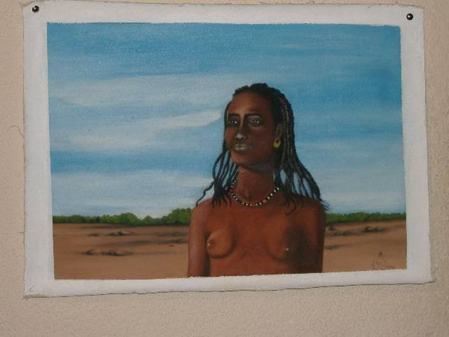 Mujer africana Óleo Lienzo Paisaje