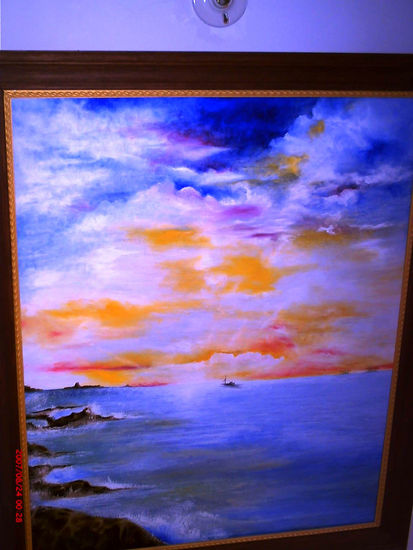 Atardecer en el Mar Oil Canvas Landscaping