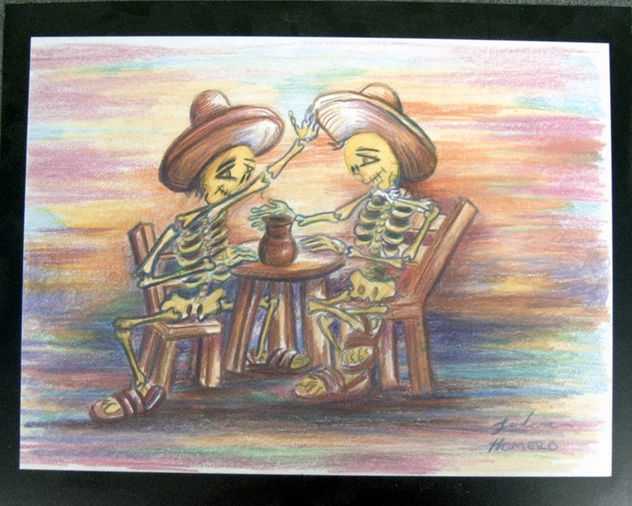 calacas tomando pulque