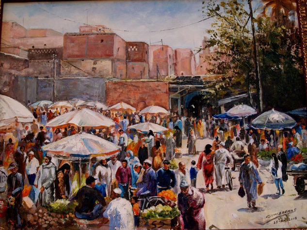 mercado de legumbre ( marrakech) Óleo Lienzo Figura