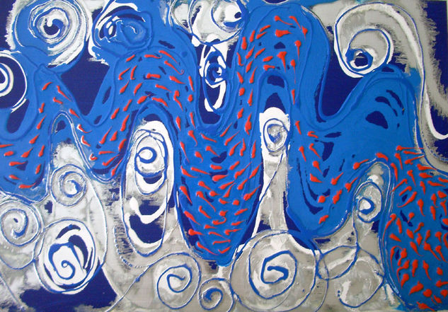 FOTOGRAMA DE UNA HUIDA, UN DIA COLOR AZUL(Fotograma d'un fugida un dia color blau) Others Panel Marine Painting