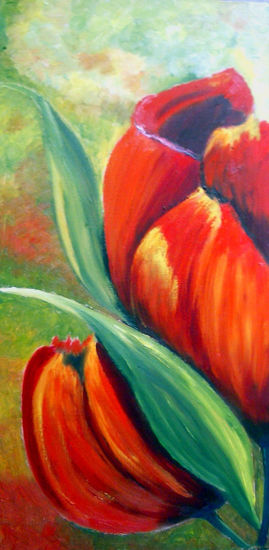 TULIPES Oil Canvas Floral Painting