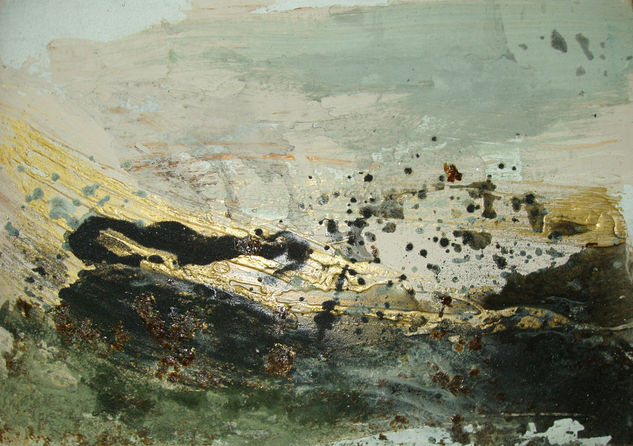 Valle del Ebro II Mixed media Panel Landscaping