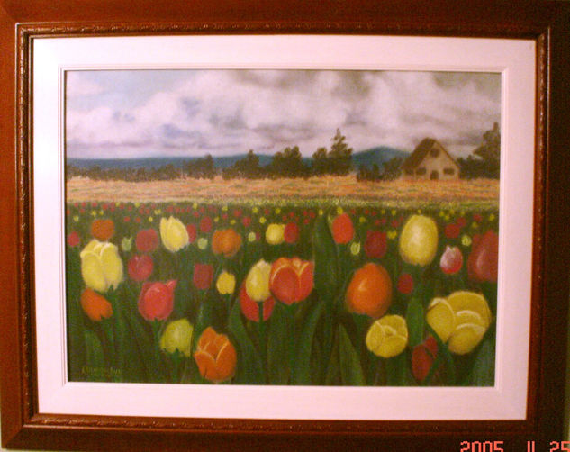 Bosque de tulipanes Pastel Papel