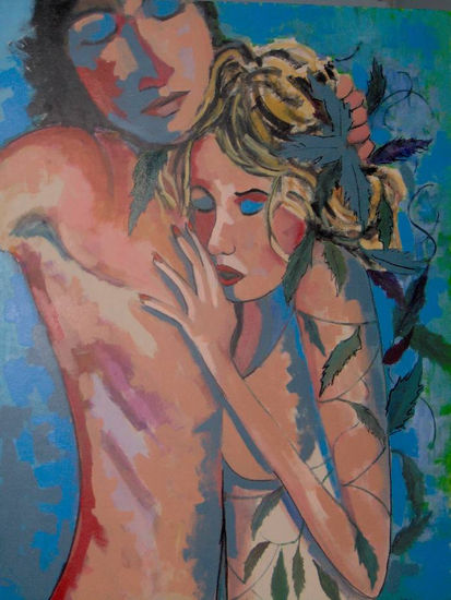 Apolo y Dafne Acrylic Card Figure Painting