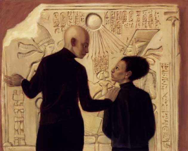 Nefertiti y Meriatón Óleo