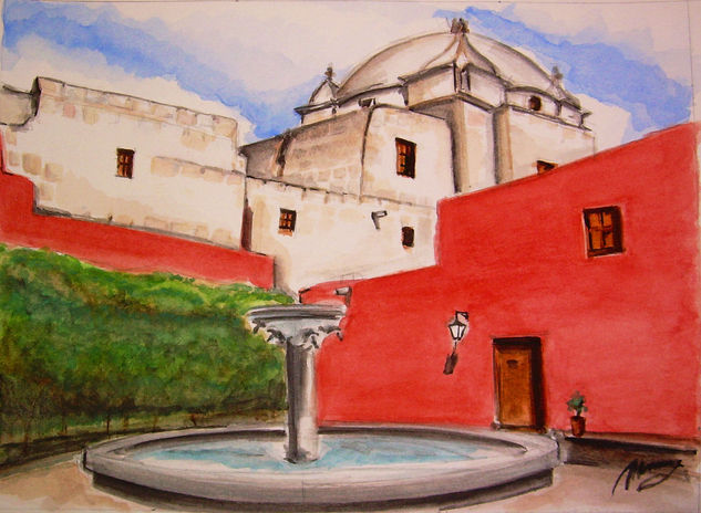 CONVENTO DE SANTA CATALINA Watercolour Card Landscaping