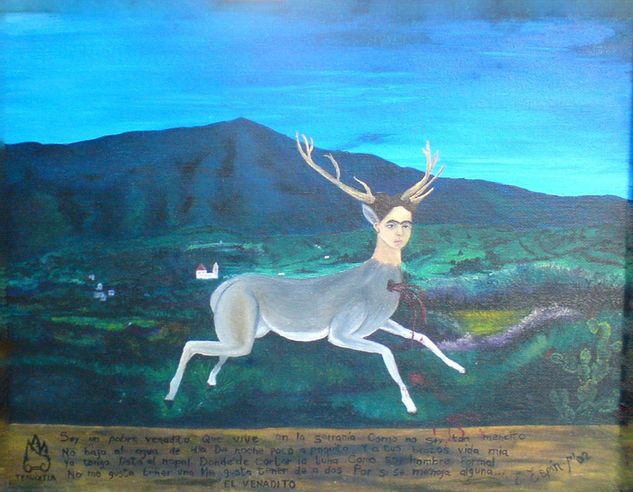 " EL VENADITO " Óleo Lienzo Paisaje