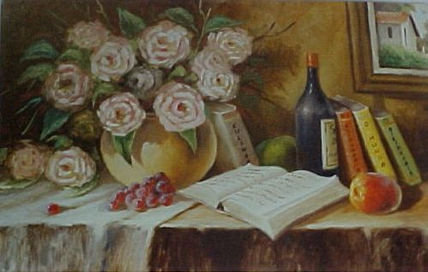Floral com livros