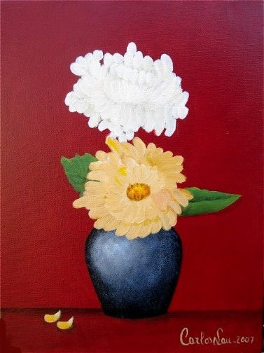 Chrysanthemum - III Acrylic Canvas Floral Painting