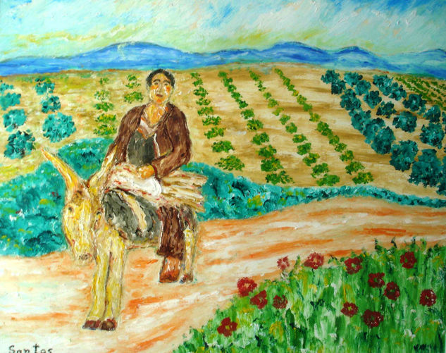 Personaje de La Mancha Oil Card Landscaping