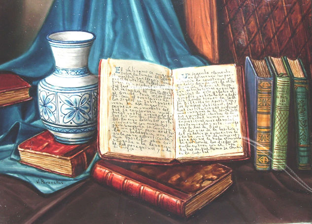 Bodegón Libros Watercolour Card Still Life Paintings