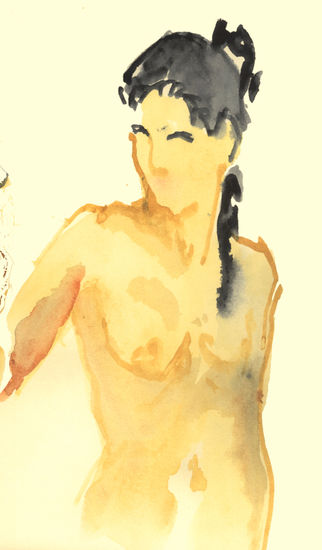 mujer Watercolour Paper Figure Painting