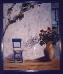 Silla y pared Oil Canvas Landscaping