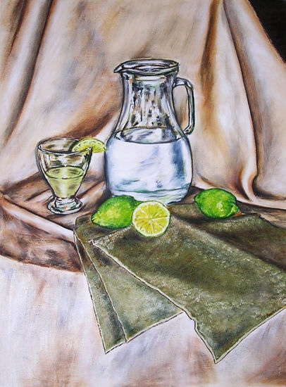 Bodegón de los limones Oil Panel Still Life Paintings