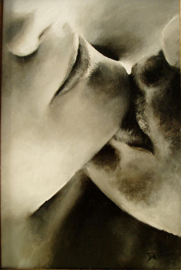 Beso Mixed media Canvas Figure Painting