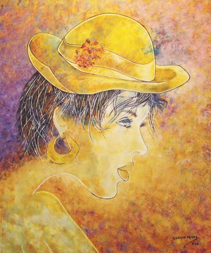 Perfil de mujer Oil Canvas Portrait