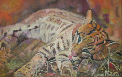 Jaguatirica Óleo Lienzo Animales