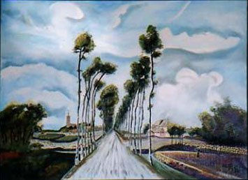 al final del camino Oil Canvas Landscaping