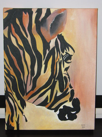 Cebra print Oil Canvas Animals