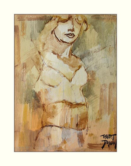 ROSA EN ROPA INTERIOR Oil Paper Nude Paintings