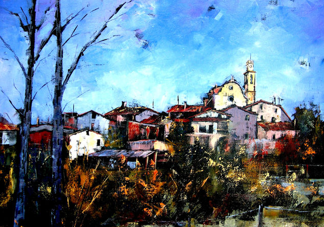 sant boi de lluçanes Oil Canvas Landscaping