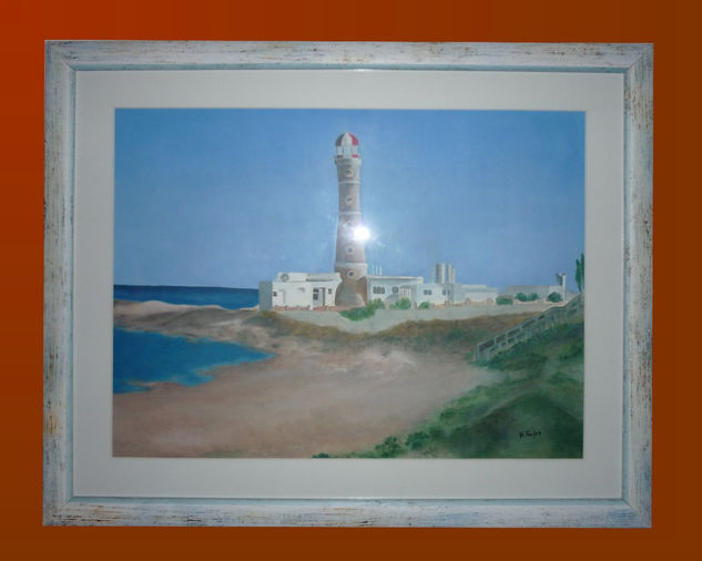 Faro de José Ignacio Oil Paper Landscaping