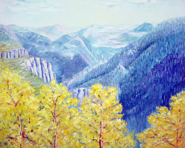 Paisaje azul y amarillo 