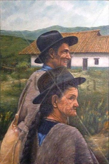 CAMPESINOS Oil Canvas Figure Painting