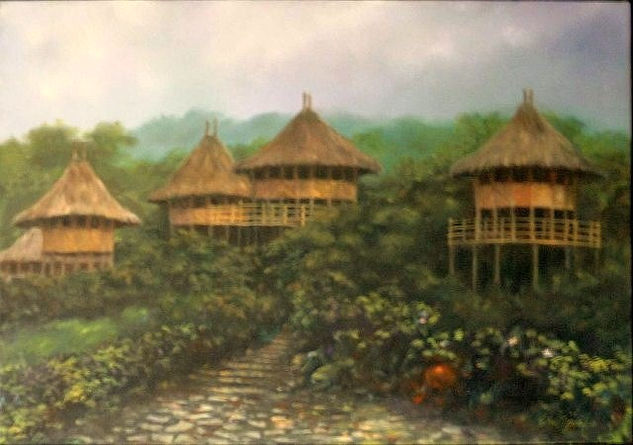 VIVIENDA TAIRONA Oil Canvas Landscaping