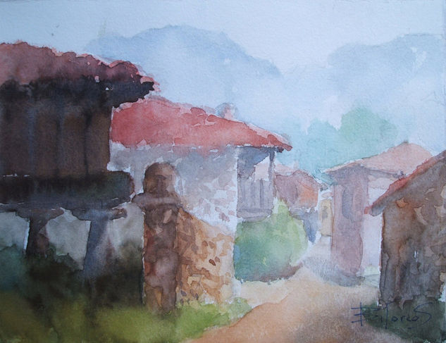 Sames (Amieva) Asturias Watercolour Paper Landscaping