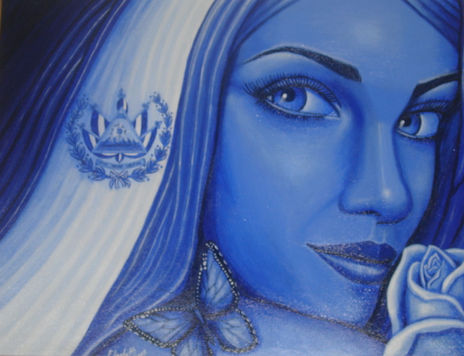 Azul y blanco