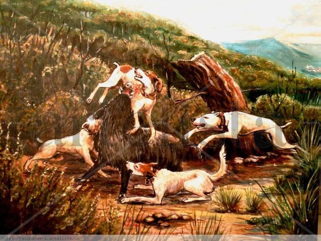 Agarre de jabali 4 Oil Canvas Animals