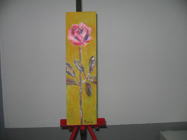 Rosa Roja Oil Panel Floral Painting