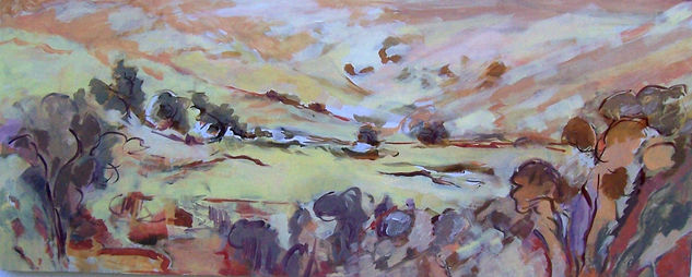 campo abierto Media Mixta Tabla Paisaje