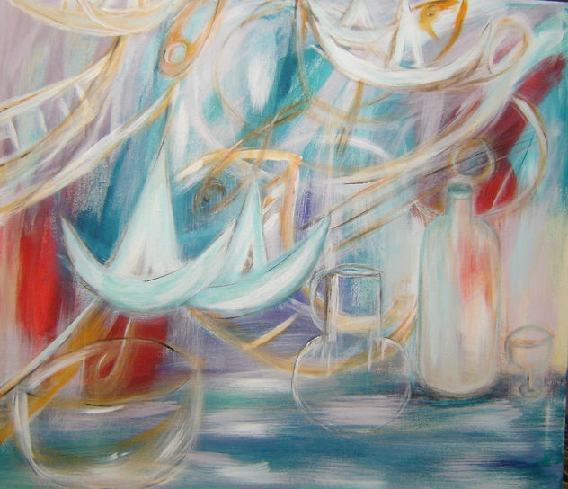 Festa no mar 24, 70x60cm. mista s.tela. 450€