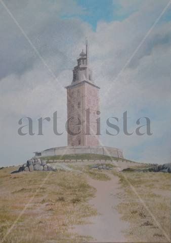 Torre de Hercules Acrylic Canvas Landscaping