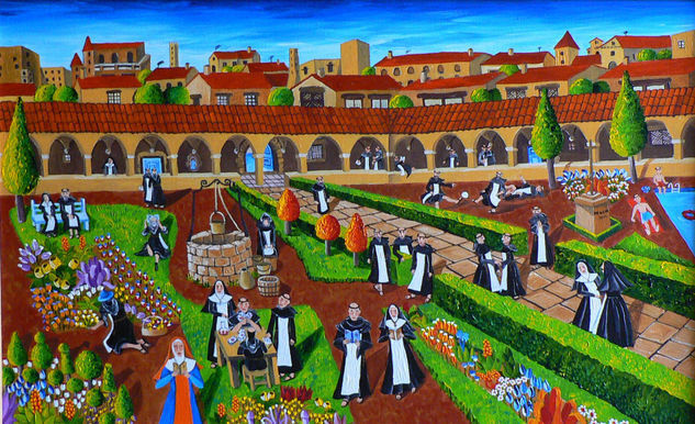 el claustro Oil Canvas Landscaping